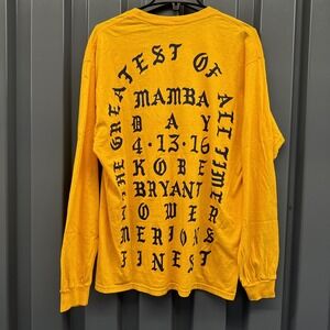 I Feel Like Kobe Long Sleeve Shirt Mens Large Yellow Mamba Day Kanye West Ye